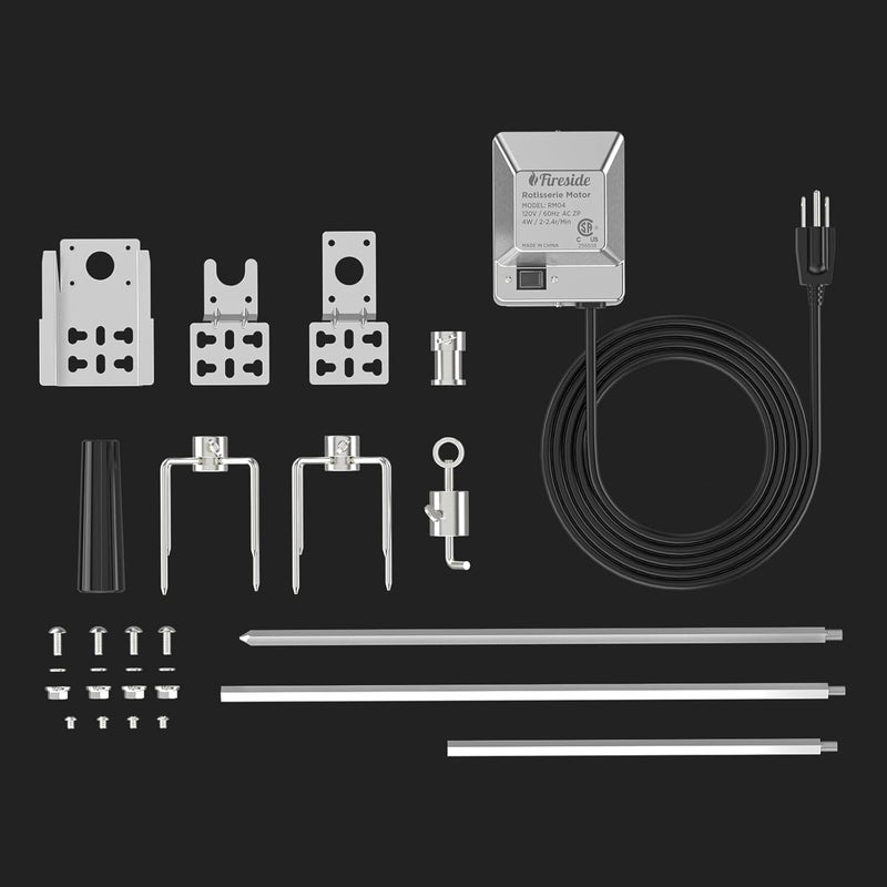 TURBRO Stainless Steel Rotisserie Kit for Gas Grills with A Cookbox up to 39’’ - Includes 4W Electric Motor, 34’’ - 45’’ × 5/16" Square Spit Rod, Meat Forks, Counterweight - for Outdoor BBQ - Image 5